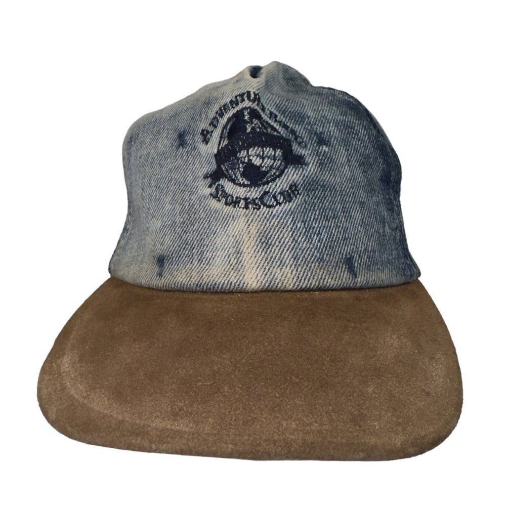 Adventure Bound Sports Club Vintage Acid Wash Denim Snapback Hat OS‎